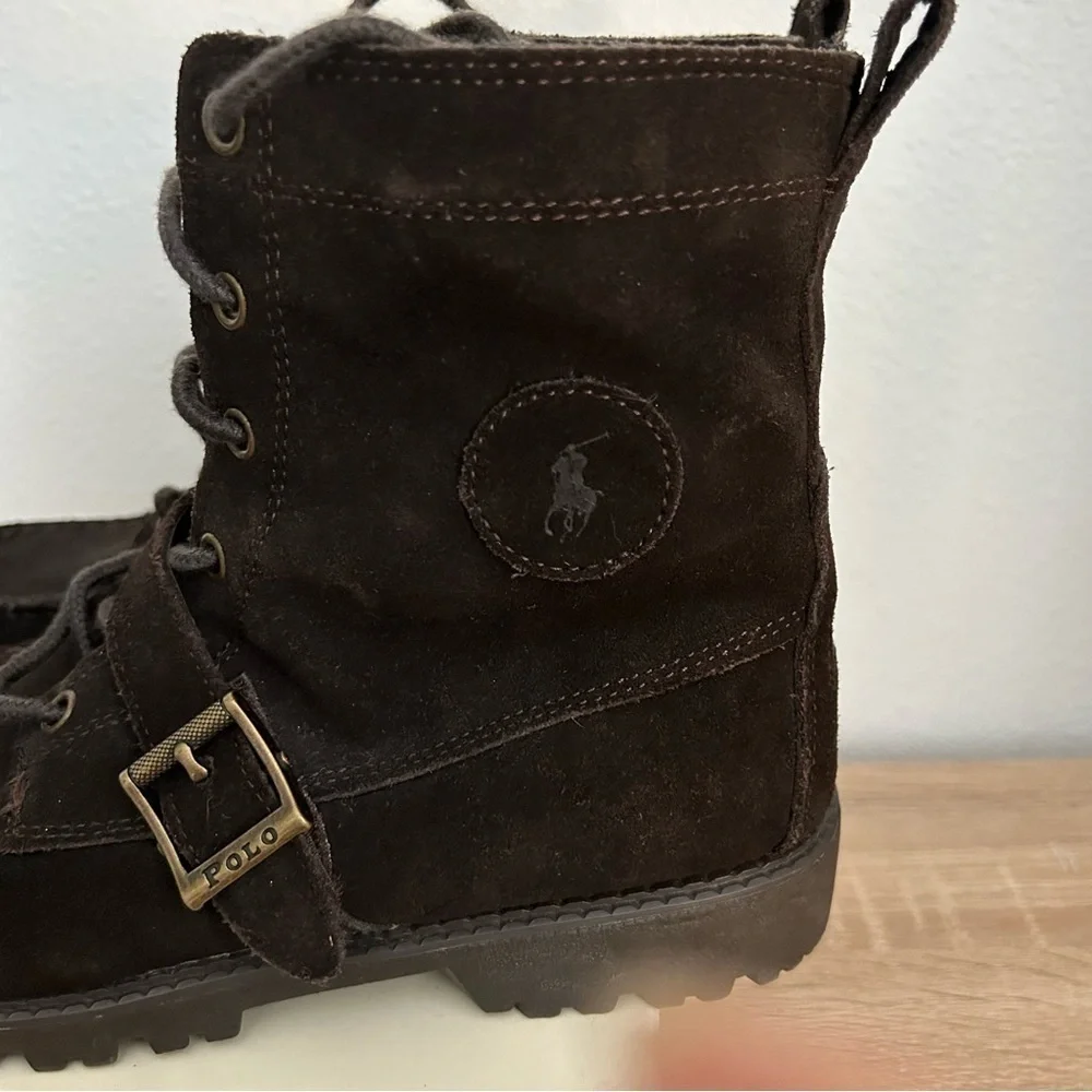 Polo Ralph Lauren boots Mens size 5.5 Ranger Boot buckle brown‎ suede